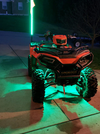 XK Glow 2x 48  XKmax RGBW Advanced App Control LED Whip Light Kit for 4x4 Offroad UTV ATV - MX-WHIPB-ADV