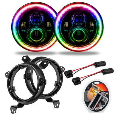 Oracle Jeep Wrangler JL/Gladiator JT 7in. High Powered LED Headlights (Pair) ColorSHIFT - 5769J-330