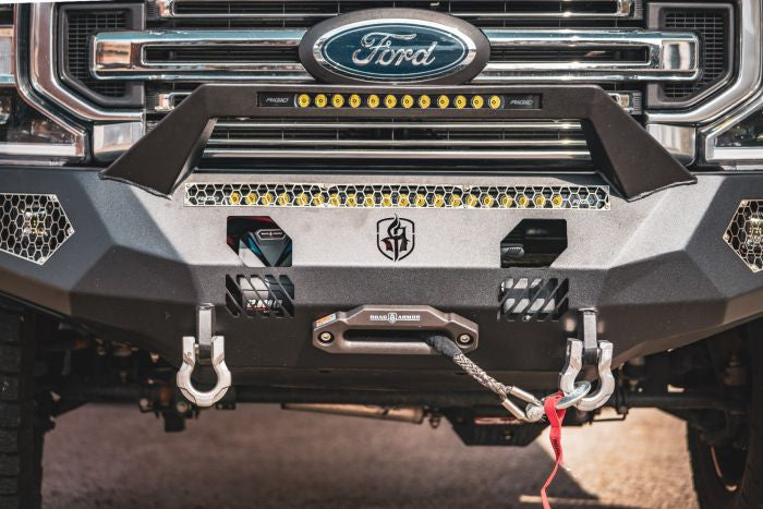 2017 Ford F250 Evolution Front Winch Bumper With Sheet Metal Pre Runner- Close Up 2