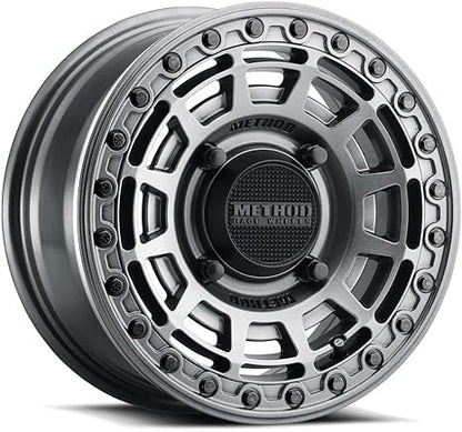 Method MR415 Beadlock 15x7 / 5+2/38mm Offset / 4x136 / 106mm CB Graphite Wheel - Gloss Graphite Ring - MR415570471252B