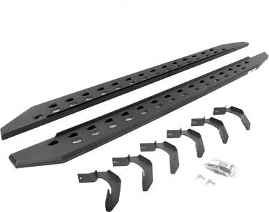 Go Rhino RB20 Slim Running Boards Kit (Incl. Brackets) For 2004-14 Ford F-150 Super Cab 4DR - Tex. Blk - 69412680SPC