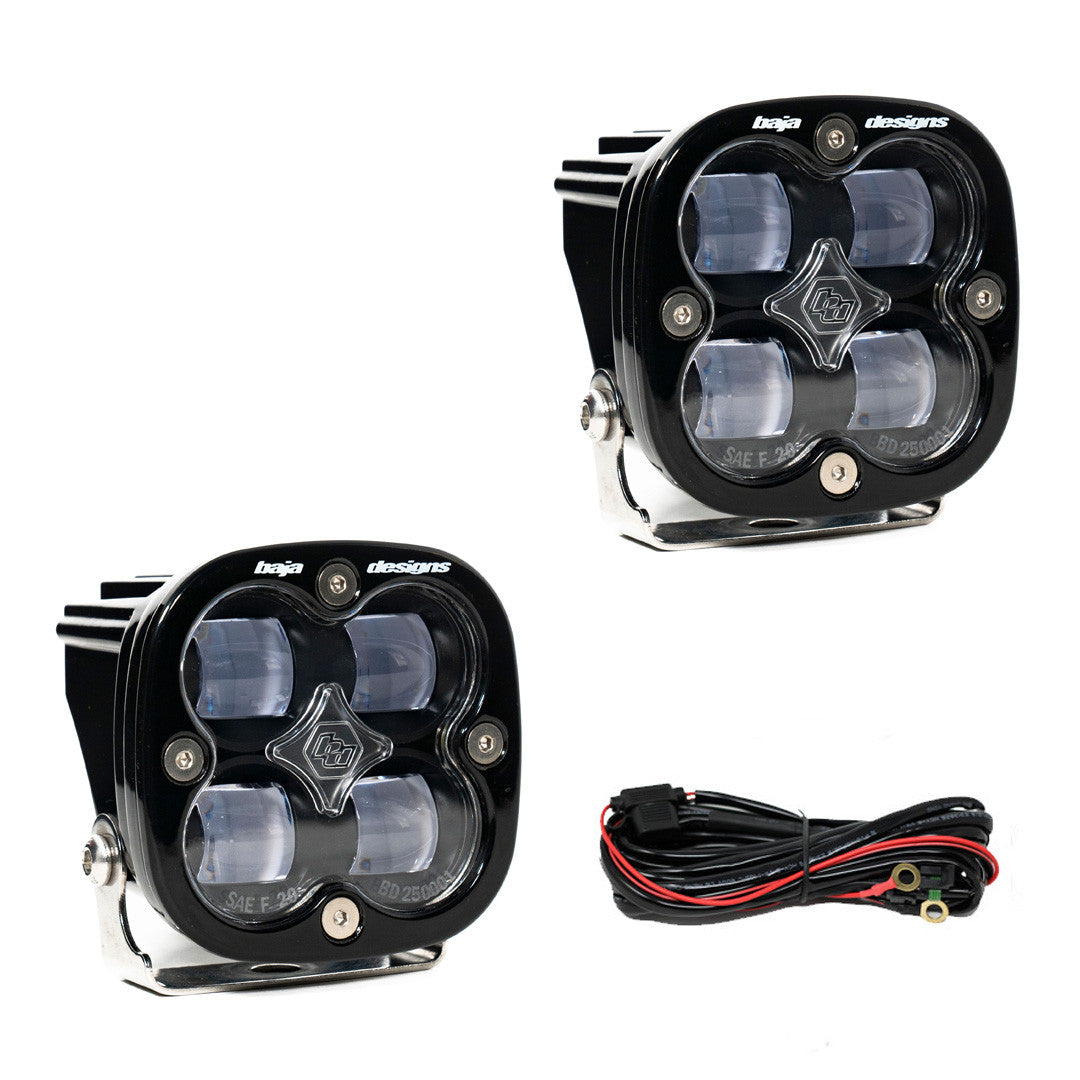 Baja Designs Squadron SAE LED Auxiliary Light Pod w/ Upside Mount (Pair) - Clear - 257807