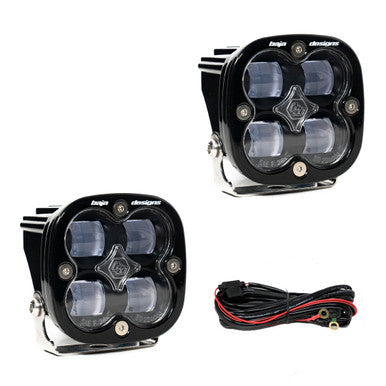 Baja Designs Squadron SAE LED Auxiliary Light Pod w/ Upside Mount (Pair) - Clear - 257807