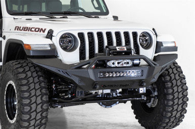 Addictive Desert Designs 2020 Jeep Gladiator JT Stealth Fighter Front Bump w/ Top Hoop & Winch Mount - F961692080103