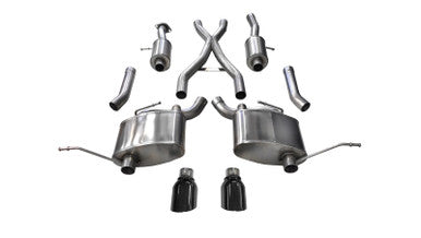 Corsa 2011-2021 Jeep Grand Cherokee Black 2.5in Dual Rear Exit Cat-Back Exhaust - 14991BLK