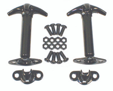 Rugged Ridge 41-95 Jeep CJ / Jeep Wrangler Black Hood Catch Kit - 11210.01