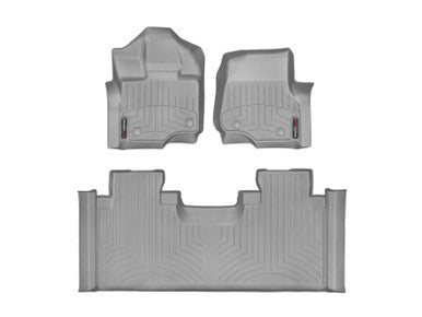 WeatherTech 2015+ Ford F-150 SuperCab Front & Rear FloorLiner - Grey- 46697-1-3