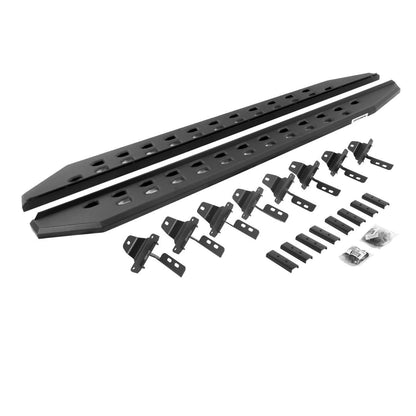 Go Rhino 18-22 Jeep Wrangler JLU 4DR RB20 Slim Running Boards Kit (Incl. Brackets) - Tex. Blk - 69450673SPC