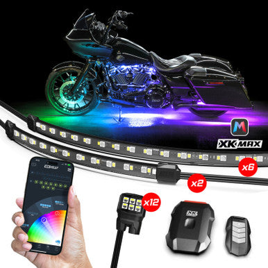 XK Glow XKmax RGBW 20pc addressable Motorcycle Underglow Light Kit - MX-MOTO-PRO