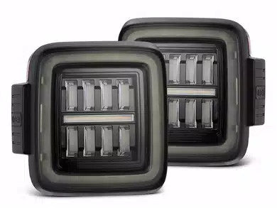 AlphaRex 18-23 Jeep Wrangler JL NOVA Prismatic LED Taillights Alpha-Black - 602010