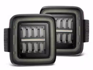 AlphaRex 18-23 Jeep Wrangler JL NOVA Prismatic LED Taillights Alpha-Black - 602010