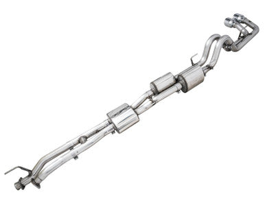 AWE Tuning 16-22 Toyota Tacoma 0FG Cat-Back Exhaust w/ BashGuard - Dual Chrome Silver Tips - 3015-32826