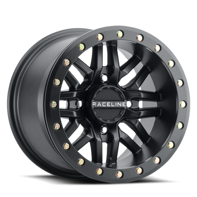 Raceline A91B Ryno 14x7in / 4x137 BP / 10mm Offset / 110.18mm Bore - Satin Black Beadlock Wheel - A91B-47037-52