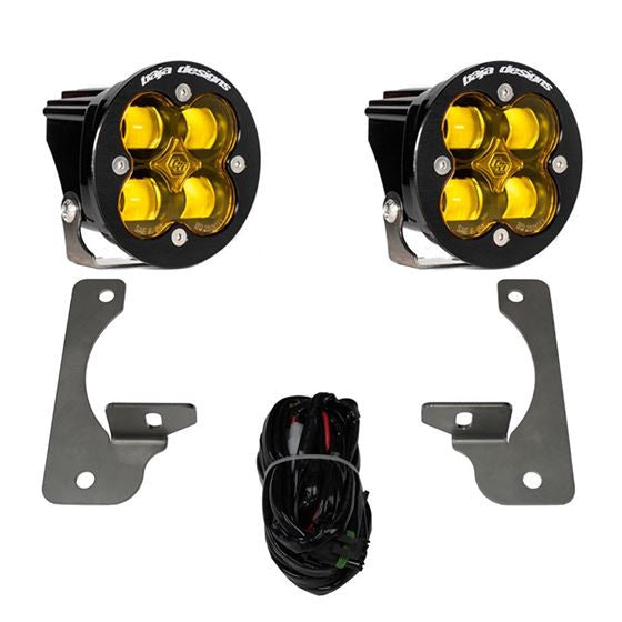 Baja Designs 07-09 Wrangler JK w/Premium Bumper Squadron R SAE Fog Pocket Kit - Amber - 448145