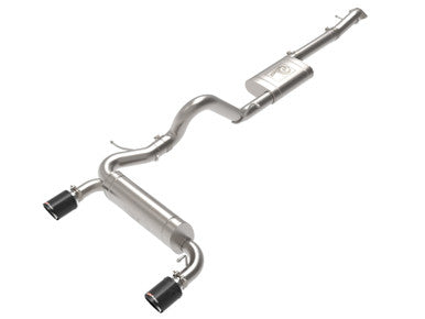 aFe Vulcan Series 3 IN to 2-1/2 IN 304 Stainless Steel Cat-Back Exhaust System For 2021+ Ford Bronco - Carbon Tips- 49-33138-C