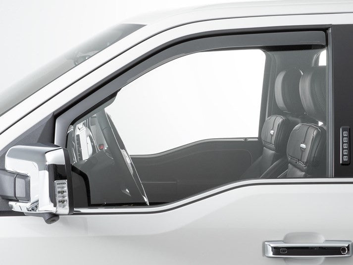 WeatherTech Front Side Window Deflectors For Ford 21-23 F-150 / 2023 F-250/F-350/F-450 - Dark Smoke
