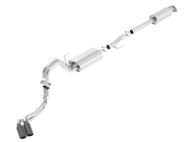 Borla 15-17 Ford F-150 2.7/3.5L V6 / 5.0 V8 2/4WD Black Chrome Angle-Cut Side Exit Catback Exhaust - 140617BC