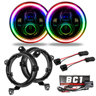 Oracle Jeep Wrangler JL/JT 7in. High Powered LED Headlights (Pair) - w/ BC1 Controller - 5769J-335