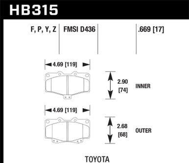 Hawk HPS Street Brake Pads - HB315F.669