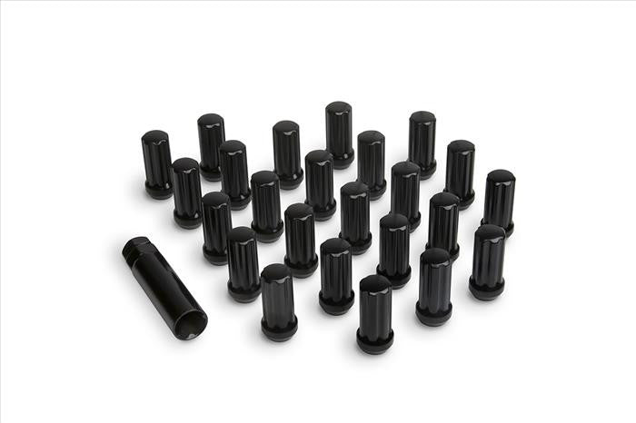 ICON Alloys Lug Nut Kit Black - 14x1.5 - 24 Lug Nuts w/ Custom Shank - 89141524B-ET