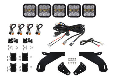 Diode Dynamics 21-22 Ford F-150 SS5 Grille CrossLink Lightbar Kit - Sport - White Combo - DD7317
