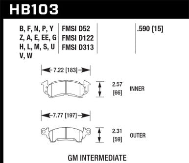 Hawk HPS Street Brake Pads - HB103F.590