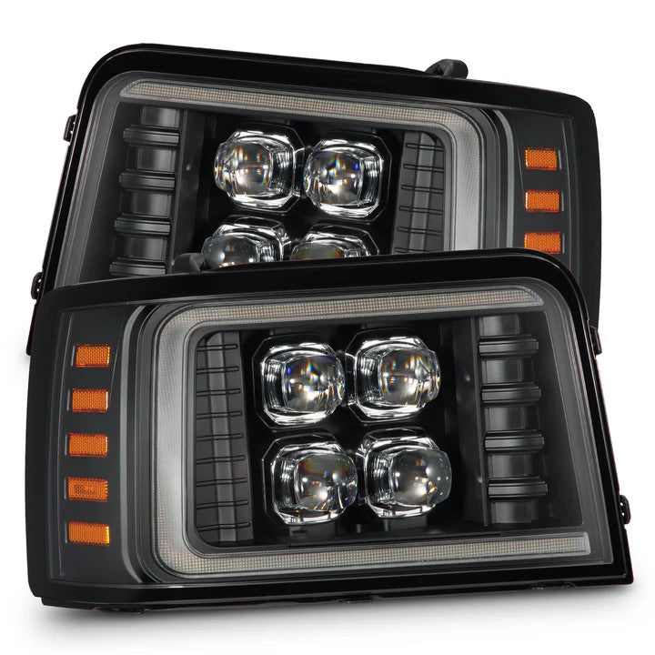 AlphaRex 92-96 Ford F-Series/Bronco NOVA-Series LED Proj Headlight Bk w/Actv Light SeqSig & SBDRL - 880299