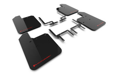 Rally Armor Black UR Mud Flap w/ Red Logo for 2018-25 Jeep JL Wrangler Rubicon - MF124-UR-BLK-RD