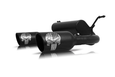 Gibson 07-17 Jeep Wrangler Sport 3.6L 2.5in Patriot Skull Series Cat-Back Dual Exhaust - Blk Ceramic - 76-0031