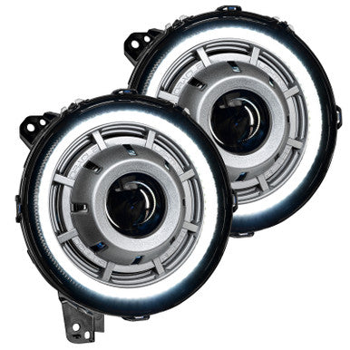 Oracle Oculus Bi-LED Projector Headlights for Jeep JL/Gladiator JT Satin Silver 5500K - 5839-504-PSC