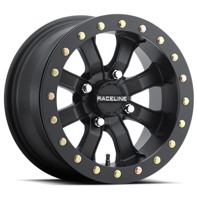 Raceline A71B Mamba 15x7in / 4x137 BP / 0mm Offset / 110.18mm Bore - Satin Black Beadlock Wheel - A71B-57037-T-00