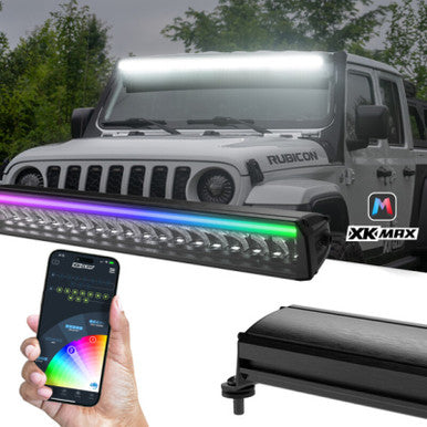 XK Glow XKmax 7in Offroad Light Bar w/ RGBW Chasing DRL & App Control - MX-BAR-7