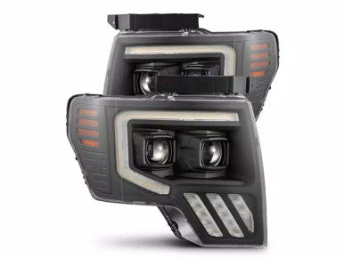 AlphaRex 09-14 Ford F150 MKII LUXX-Series LED Projector Headlights - Black - 880092