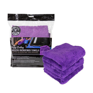 Chemical Guys Ultra Edgeless Microfiber Towel - 16in x 16in - Purple - 3 Pack - MIC34803