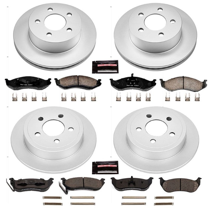 Power Stop 03-06 Jeep Wrangler Front & Rear Z17 Evolution Geomet Coated Brake Kit