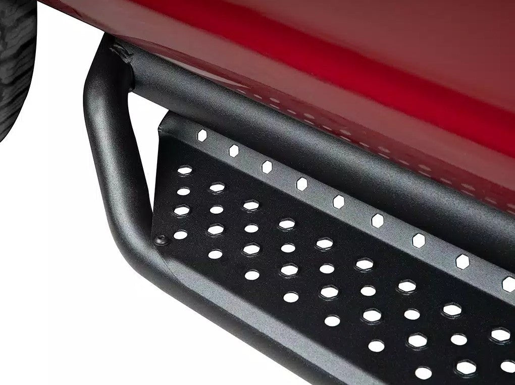 Go Rhino Dominator Extreme D1 Side Steps w/ Brackets For 2006-20 Toyota Tacoma - Tex Blk - 68in - Close Up