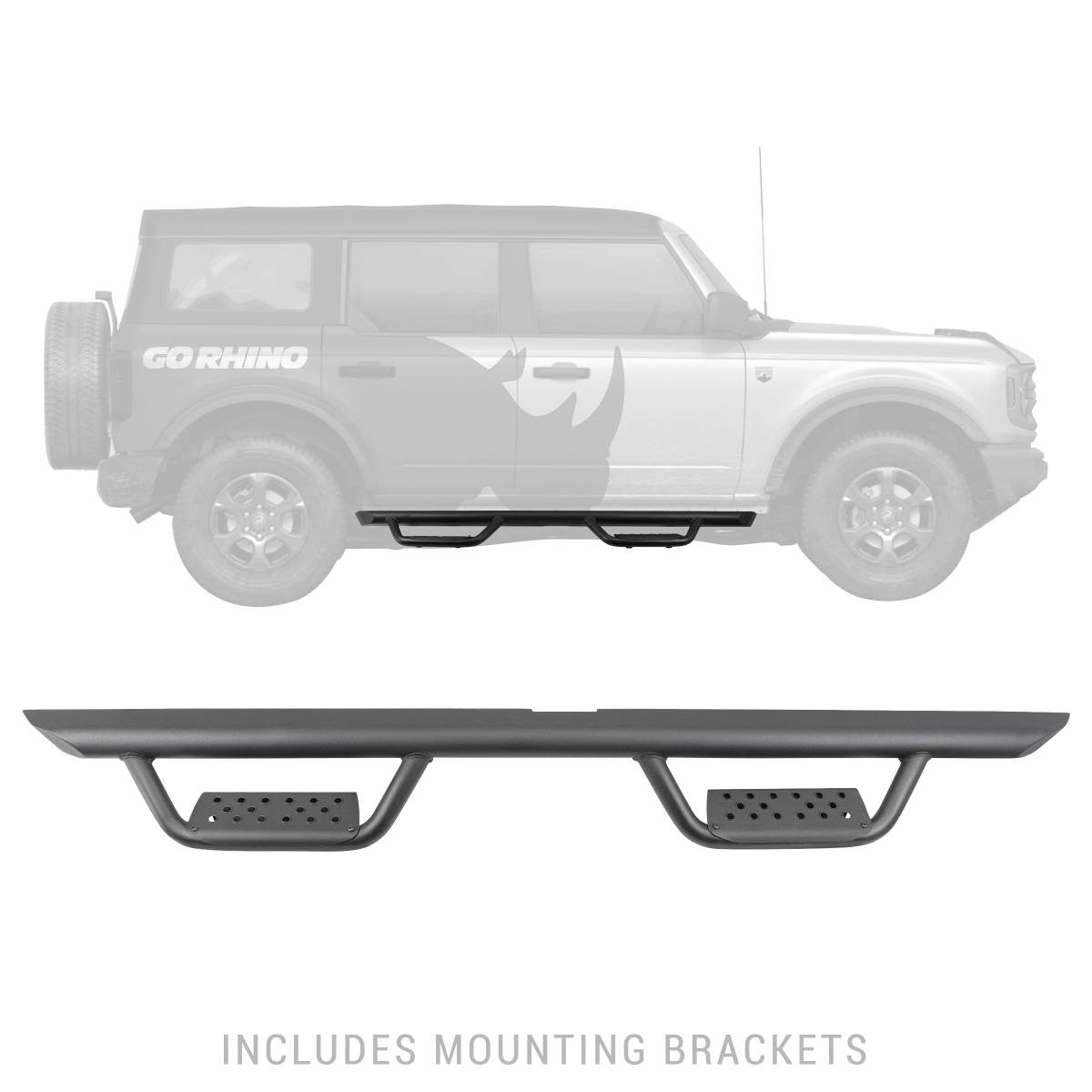 Go Rhino 2021+ Ford Bronco (Excludes Sport Models) Dominator Extreme D2 SideSteps - D24129T - Installed