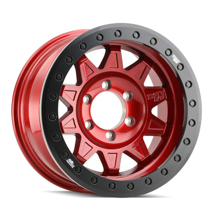 Dirty Life 9302 Roadkill Race 17x9/5x127 BP/-14mm Offset/71.5mm Hub Crimson Candy Red Wheel Beadlock - 9302-7973R14