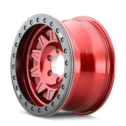 Dirty Life 9302 Roadkill Race 17x9/5x127 BP/-14mm Offset/71.5mm Hub Crimson Candy Red Wheel Beadlock - 9302-7973R14