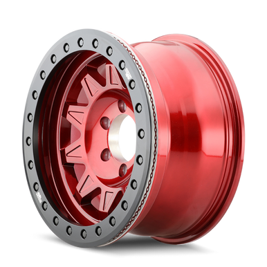 Dirty Life 9302 Roadkill Race 17x9/5x127 BP/-14mm Offset/71.5mm Hub Crimson Candy Red Wheel Beadlock - 9302-7973R14