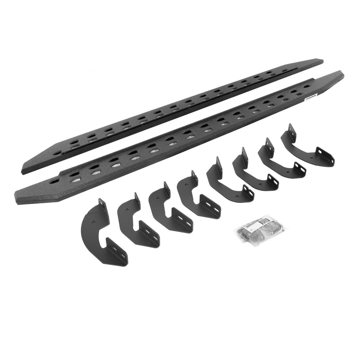 Go Rhino 07-21 Toyota Tundra DC 4DR RB20 Slim Running Boards Kit (Incl. Brackets) - Bedliner Coating - 69441580ST