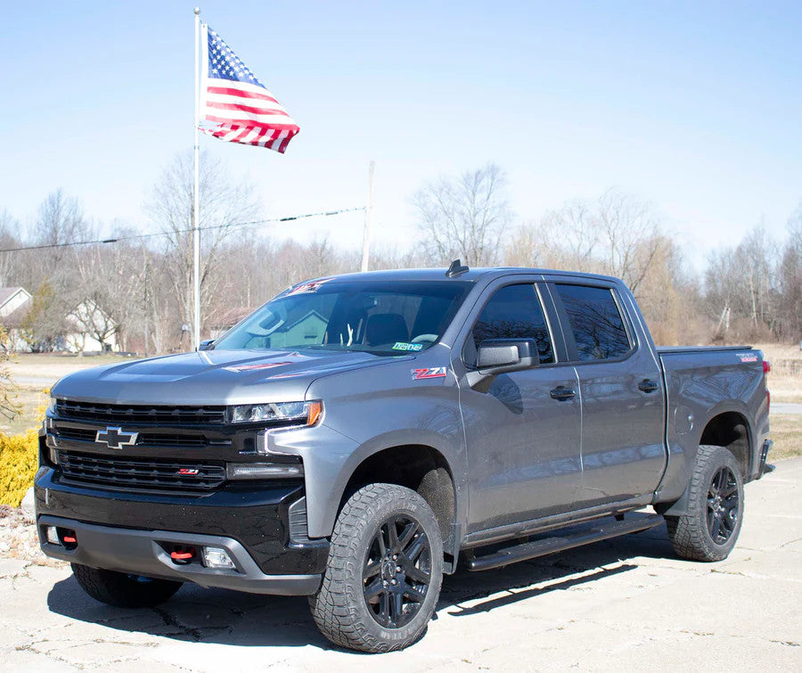 Fishbone Offroad 2019+ Chevrolet Silverado 1500 Double Cab Oval Side Steps - Black Textured - FB21383