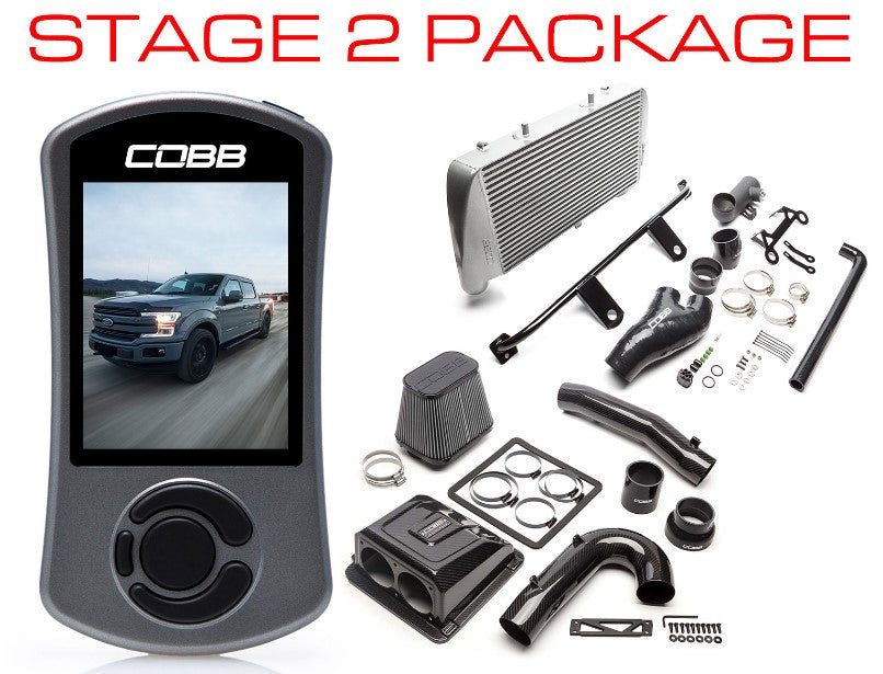 Cobb 17-19 Ford F-150 EcoBoost 3.5L Stage 2 Redline Carbon Fiber Power Package w/TCM - Silver
