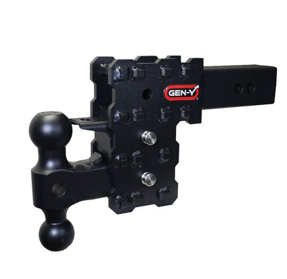Gen-Y Phantom-X 2.5in Solid Shank 5in Drop 1.6K TW 16K Hitch w/GH-051 Dual-Ball & GH-032 Pintle Lock