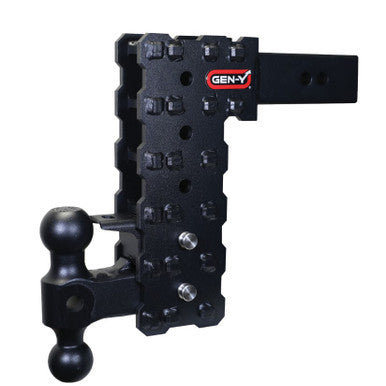 Gen-Y Phantom-X 2.5in Solid Shank 10in Drop 1.6K TW 16K Hitch w/GH-051 Dual-Ball & GH-032 Pintle LK - GH-2425X