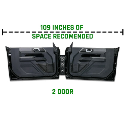 IAG EZ-Guide Door Storage System 21+ Bronco Front 2 Door Install Dimensions