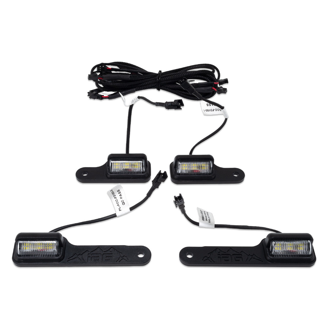 IAG 4pc Interior LED Dome Light Kit V2 With Harness For 2021+ Ford Bronco - Parts Layout