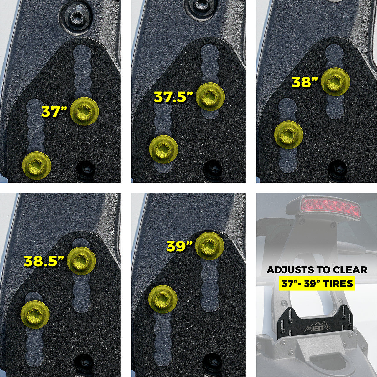 IAG Off-Road Third Brake Light Extension for 2021+ Ford Bronco - Adjustment Range