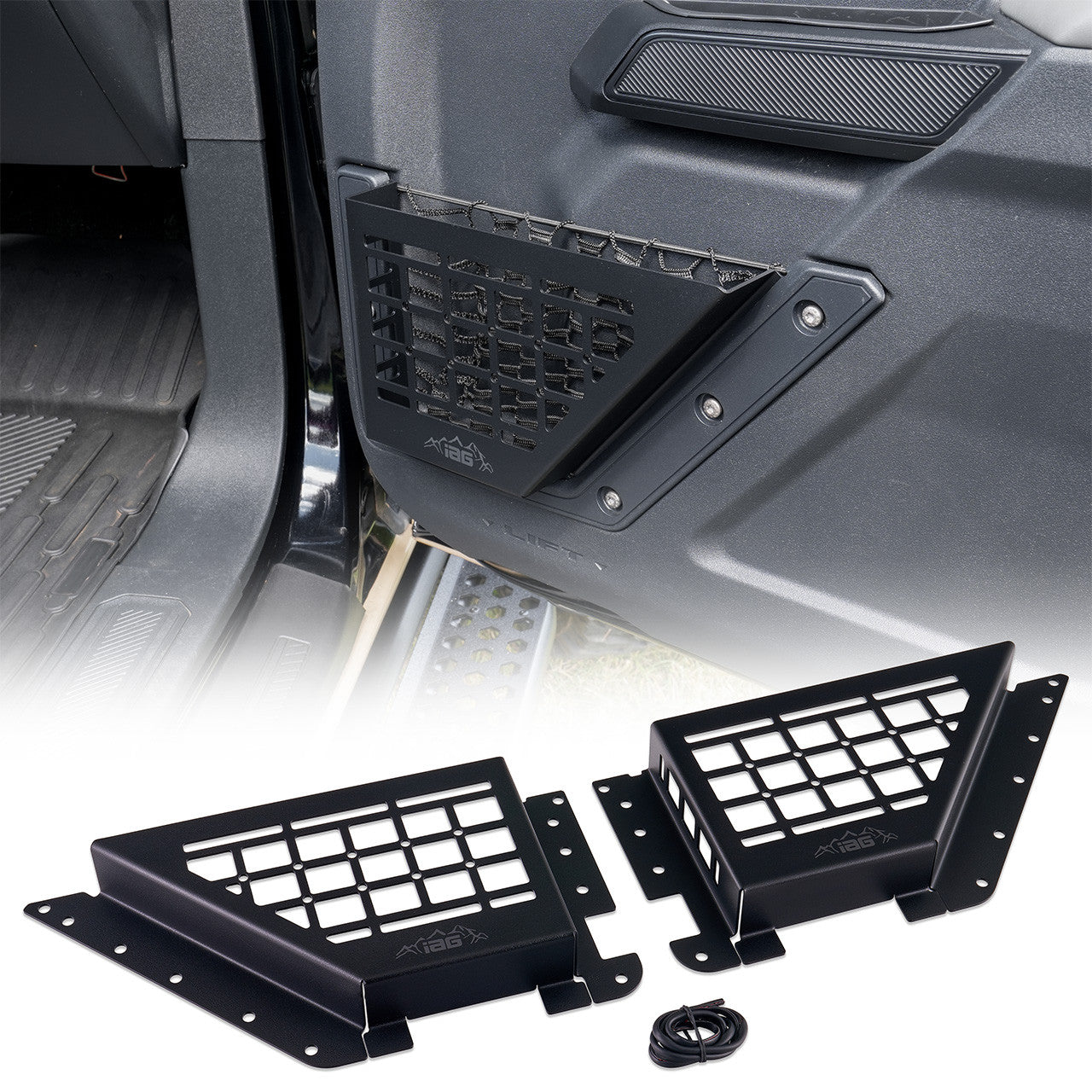 IAG Front Door Bin Black Steel Molle 2021+ Ford Bronco