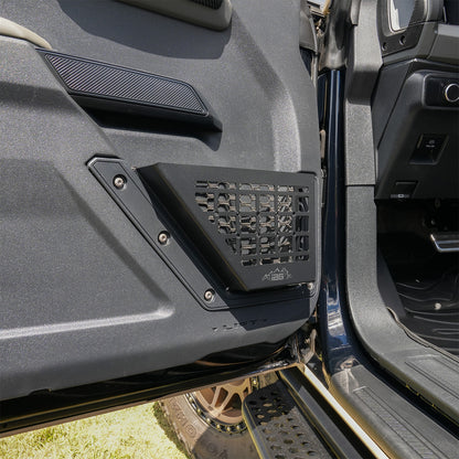 IAG Front Door Bin Black Steel Molle 2021+ Ford Bronco - Installed Drivers Side